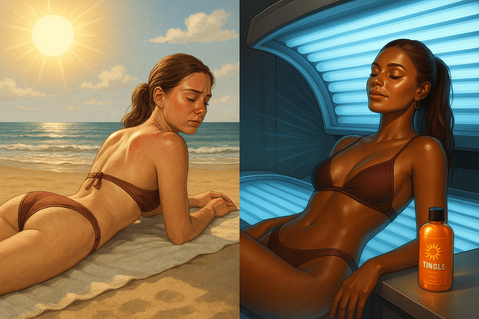 ☀️Indoor Tanning vs. Outdoor Tanning: Why Indoor is the Glow-Up You Need✨